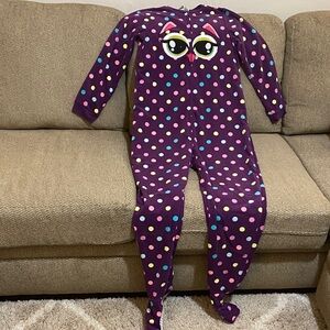 Joe Boxer Purple Kids Footie with Colorful Dots